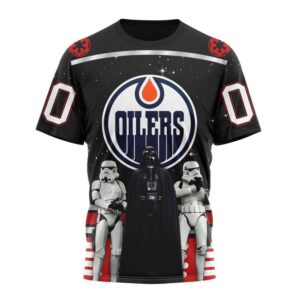 NHL Edmonton Oilers T Shirt Special Star Wars Design May The 4th Be With You 3D T Shirt 1
