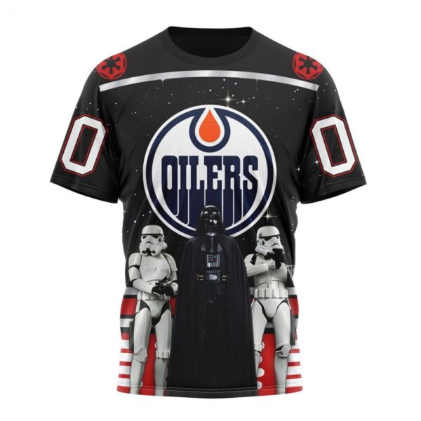 NHL Edmonton Oilers T-Shirt Special Star Wars Design May The 4th Be With You 3D T-Shirt