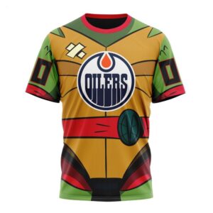 NHL Edmonton Oilers T Shirt Special Teenage Mutant Ninja Turtles Design 3D T Shirt 1