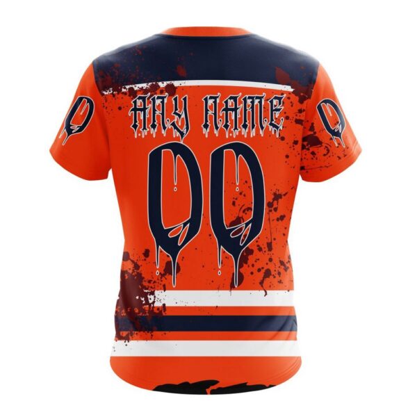 NHL Edmonton Oilers T-Shirt Specialized Design Jersey With Your Ribs For Halloween 3D T-Shirt