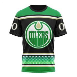 NHL Edmonton Oilers T Shirt Specialized Unisex Kits Hockey Celebrate St Patricks Day T Shirt 1