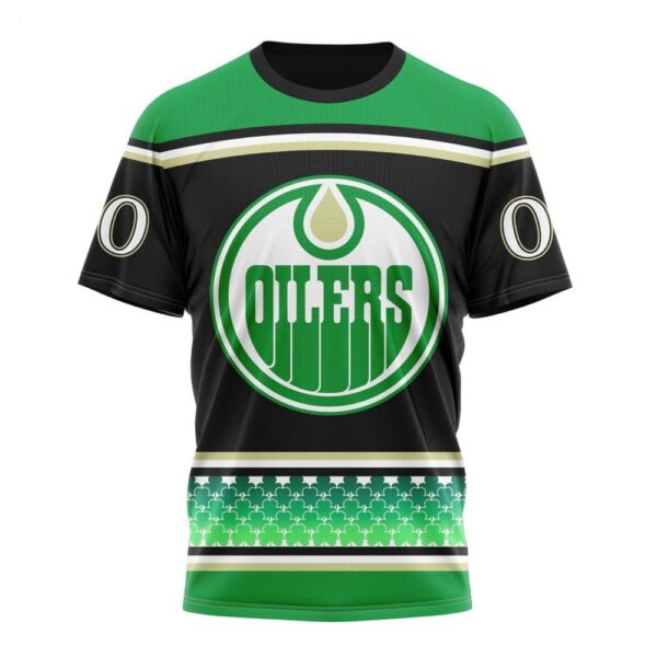 NHL Edmonton Oilers T-Shirt Specialized Unisex Kits Hockey Celebrate St Patrick’s Day T-Shirt