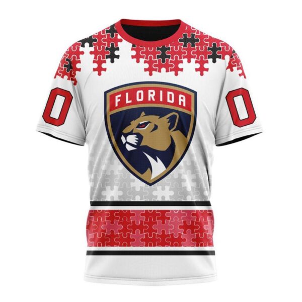 NHL Florida Panthers 3D T-Shirt Special Autism Awareness Design With Home Jersey Style Hoodie