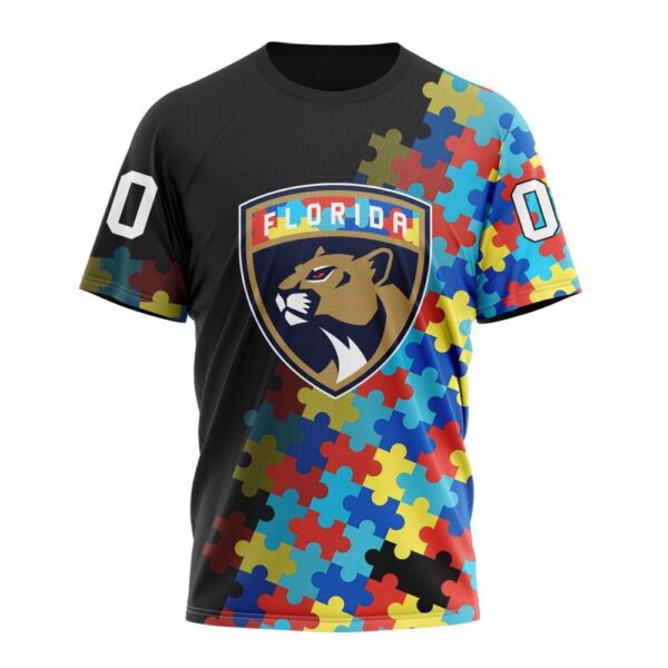 NHL Florida Panthers 3D T-Shirt Special Black Autism Awareness Design Hoodie