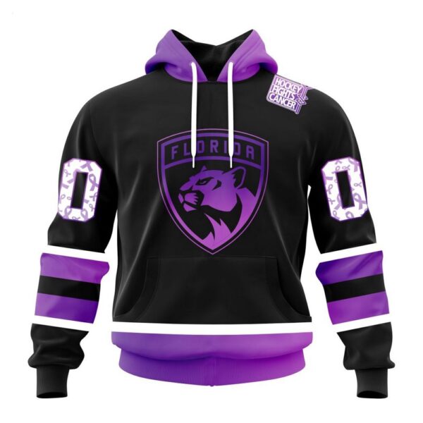 NHL Florida Panthers Hoodie Special Black Hockey Fights Cancer Kits Hoodie