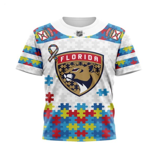 NHL Florida Panthers T-Shirt Autism Awareness 3D T-Shirt