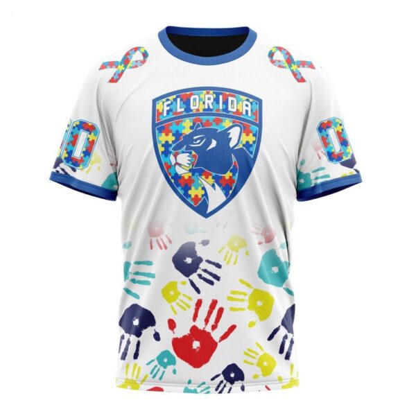NHL Florida Panthers T-Shirt Special Autism Awareness Design T-Shirt