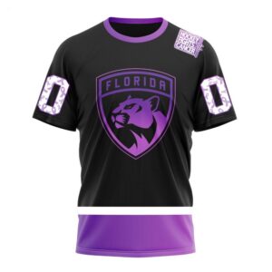 NHL Florida Panthers T Shirt Special Black Hockey Fights Cancer Kits 3D T Shirt 1