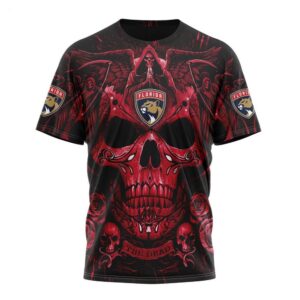 NHL Florida Panthers T Shirt Special Design With Skull Art T Shirt 1