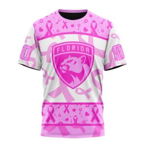 NHL Florida Panthers T Shirt Special Pink October Breast Cancer Awareness Month 3D T Shirt 1