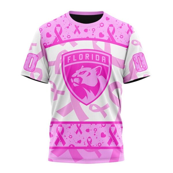 NHL Florida Panthers T-Shirt Special Pink October Breast Cancer Awareness Month 3D T-Shirt