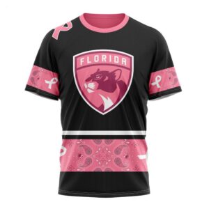NHL Florida Panthers T Shirt Specialized Design In Classic Style With Paisley! WE WEAR PINK BREAST CANCER T Shirt 1