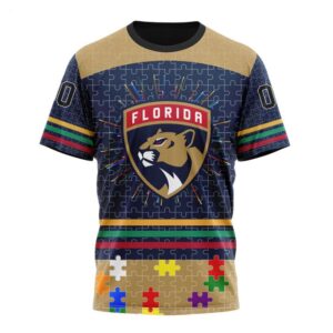 NHL Florida Panthers T Shirt Specialized Design With Fearless Aganst Autism Concept T Shirt 1