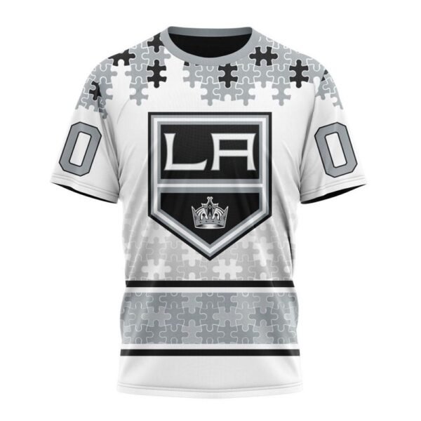 NHL Los Angeles Kings 3D T-Shirt Special Autism Awareness Design With Home Jersey Style Hoodie