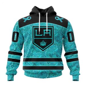 NHL Los Angeles Kings Hoodie Special Design Fight Ovarian Cancer Hoodie 1