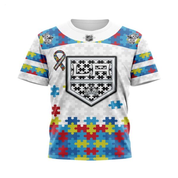 NHL Los Angeles Kings T-Shirt Autism Awareness 3D T-Shirt