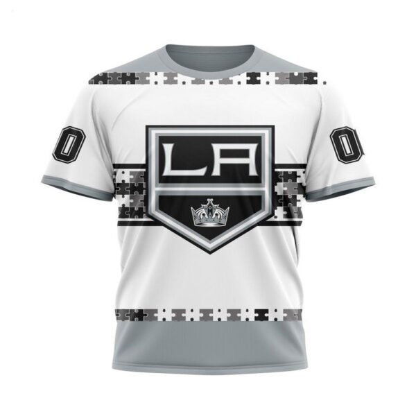 NHL Los Angeles Kings T-Shirt Autism Awareness Custom Name And Number 3D T-Shirt