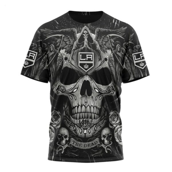 NHL Los Angeles Kings T-Shirt Special Design With Skull Art T-Shirt