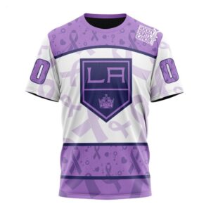 NHL Los Angeles Kings T Shirt Special Lavender Fight Cancer T Shirt 1 1