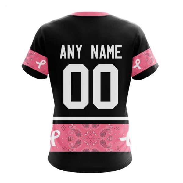 NHL Los Angeles Kings T-Shirt Specialized Design In Classic Style With Paisley! WE WEAR PINK BREAST CANCER T-Shirt