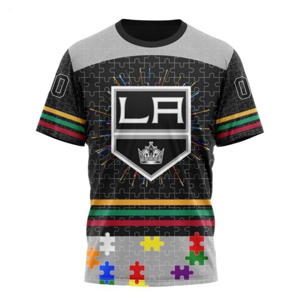 NHL Los Angeles Kings T-Shirt Specialized Design With Fearless Aganst Autism Concept T-Shirt