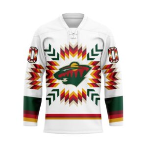 NHL Minnesota Wild Hockey Jersey Special Design With Native Pattern Custom Jersey 1
