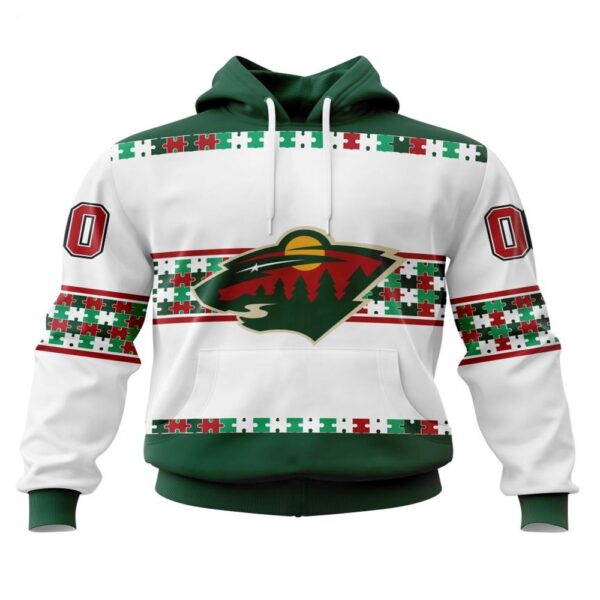 NHL Minnesota Wild Hoodie Autism Awareness 3D Hoodie For Hockey Fans