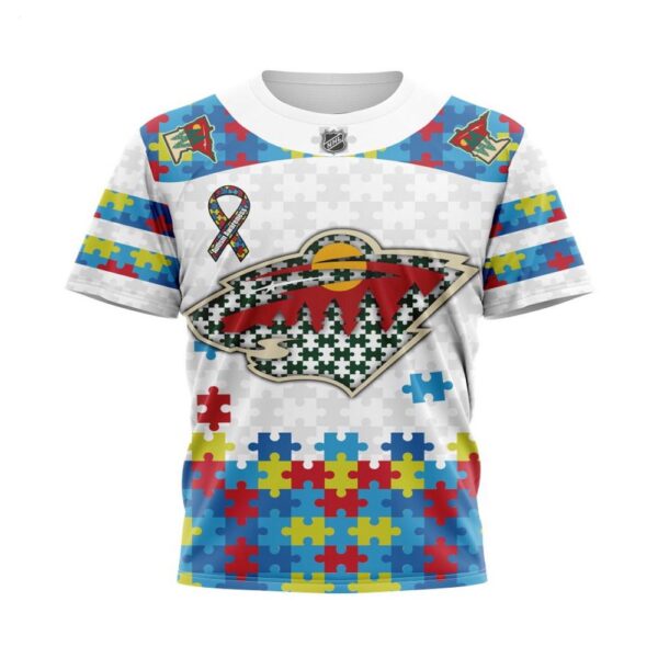 NHL Minnesota Wild T-Shirt Autism Awareness 3D T-Shirt