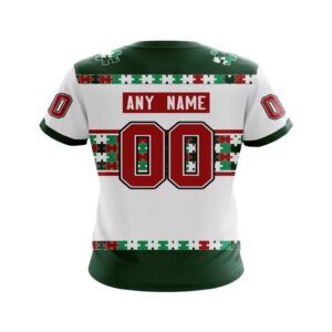 NHL Minnesota Wild T Shirt Autism Awareness Custom Name And Number 3D T Shirt 2