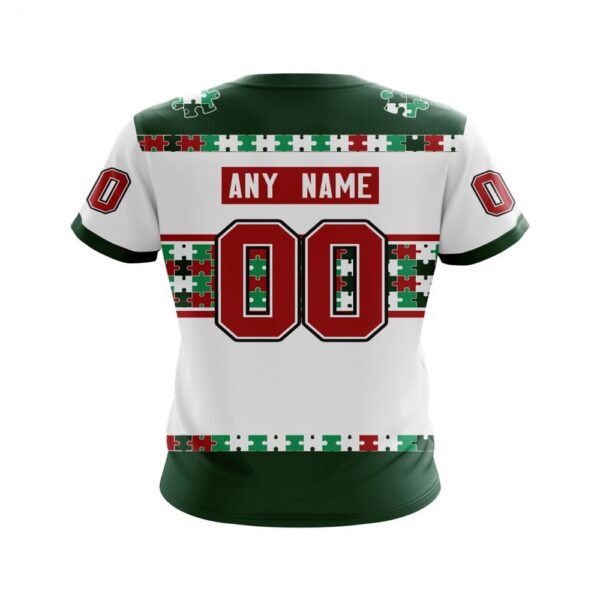 NHL Minnesota Wild T-Shirt Autism Awareness Custom Name And Number 3D T-Shirt