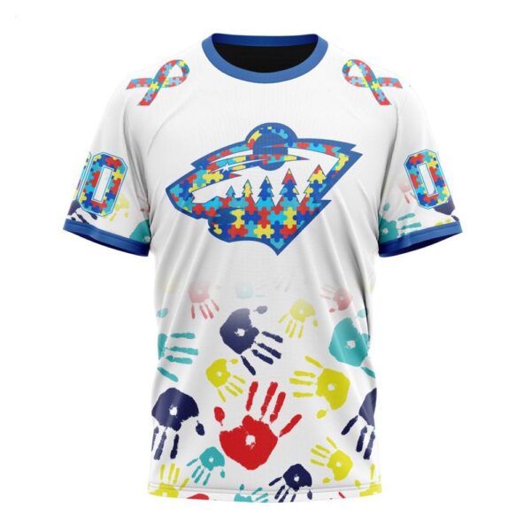 NHL Minnesota Wild T-Shirt Special Autism Awareness Design T-Shirt