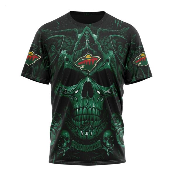 NHL Minnesota Wild T-Shirt Special Design With Skull Art T-Shirt