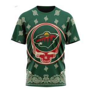 NHL Minnesota Wild T Shirt Special Grateful Dead Design 3D T Shirt 1