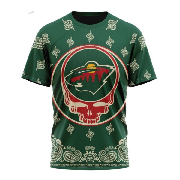 NHL Minnesota Wild T-Shirt Special Grateful Dead Design 3D T-Shirt