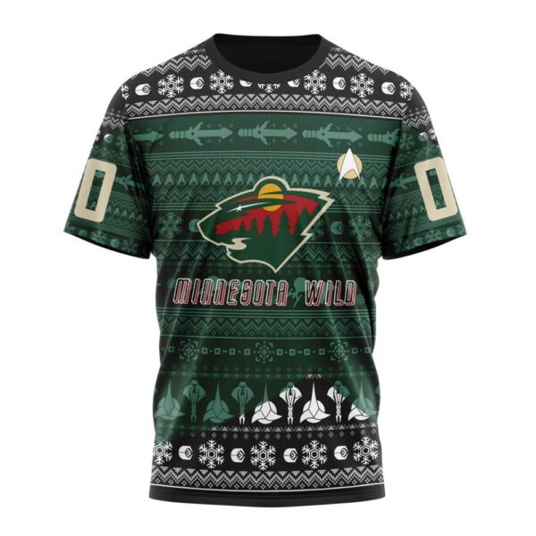 NHL Minnesota Wild T-Shirt Special Star Trek Design 3D T-Shirt
