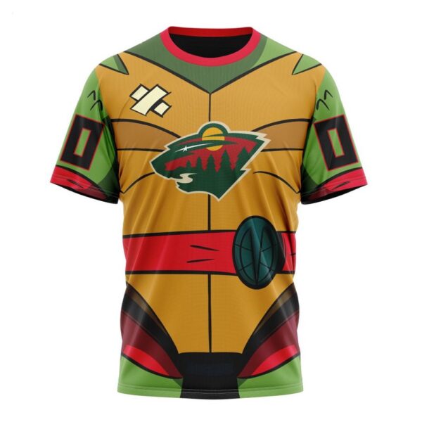 NHL Minnesota Wild T-Shirt Special Teenage Mutant Ninja Turtles Design T-Shirt