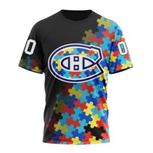NHL Montreal Canadiens 3D T Shirt Special Black Autism Awareness Design Hoodie 1
