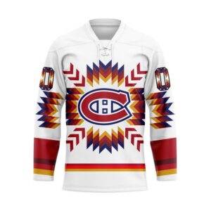 NHL Montreal Canadiens Hockey Jersey Special Design With Native Pattern Custom Jersey 1