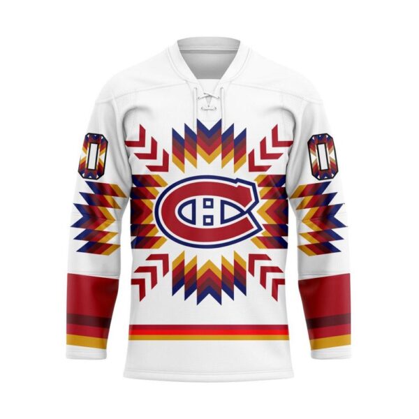 NHL Montreal Canadiens Hockey Jersey Special Design With Native Pattern Custom Jersey