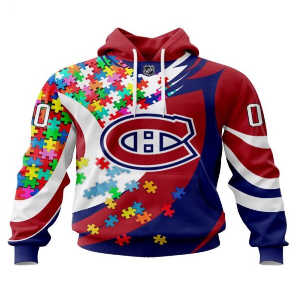 NHL Montreal Canadiens Hoodie Autism Awareness 3D Hoodie For Sports Fans