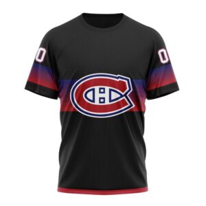 NHL Montreal Canadiens Special Black And Gradient Design T Shirt 1