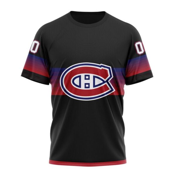 NHL Montreal Canadiens Special Black And Gradient Design T-Shirt