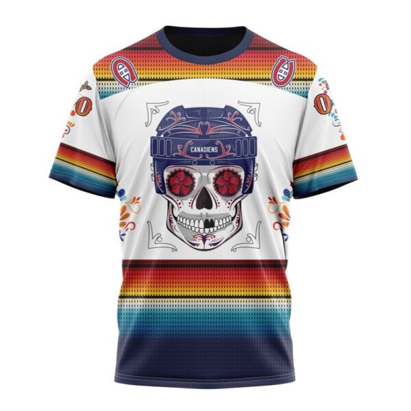 NHL Montreal Canadiens Special Design For Dia De Los Muertos T-Shirt