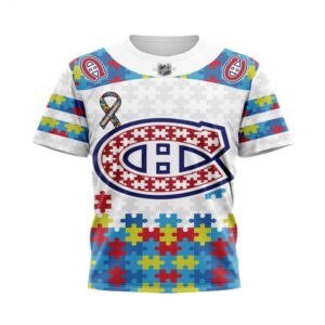 NHL Montreal Canadiens T Shirt Autism Awareness 3D T Shirt 1