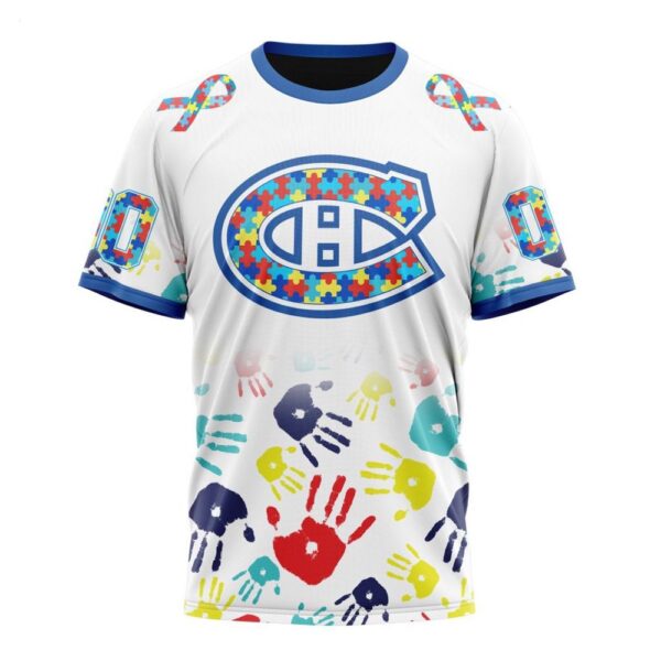NHL Montreal Canadiens T-Shirt Special Autism Awareness Design T-Shirt