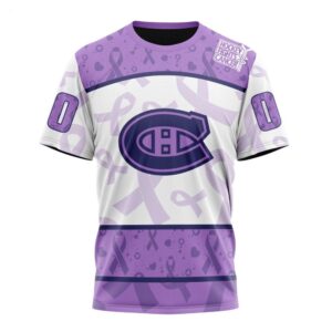 NHL Montreal Canadiens T Shirt Special Lavender Fight Cancer T Shirt 1 1