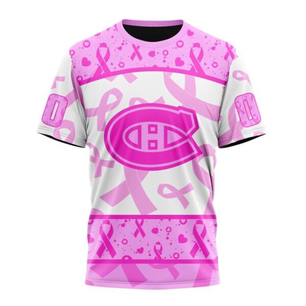 NHL Montreal Canadiens T-Shirt Special Pink October Breast Cancer Awareness Month 3D T-Shirt