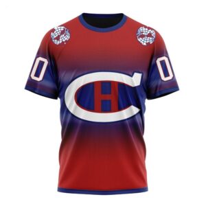 NHL Montreal Canadiens T Shirt Special Retro Gradient Design T Shirt 1
