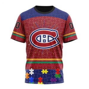 NHL Montreal Canadiens T Shirt Specialized Design With Fearless Aganst Autism Concept T Shirt 1