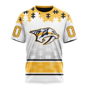 NHL Nashville Predators 3D T Shirt Special Autism Awareness Design With Home Jersey Style Hoodie 1